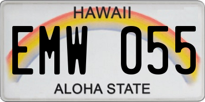 HI license plate EMW055