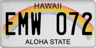 HI license plate EMW072
