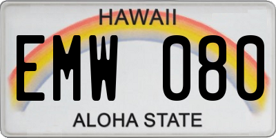 HI license plate EMW080