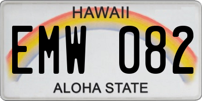 HI license plate EMW082