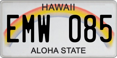 HI license plate EMW085