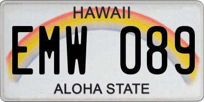 HI license plate EMW089