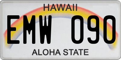 HI license plate EMW090