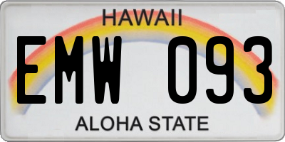 HI license plate EMW093