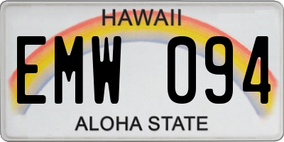 HI license plate EMW094