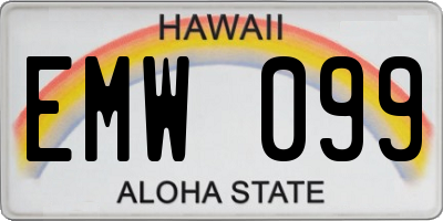 HI license plate EMW099