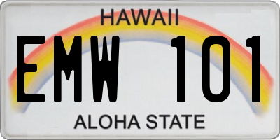 HI license plate EMW101