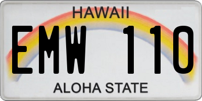 HI license plate EMW110