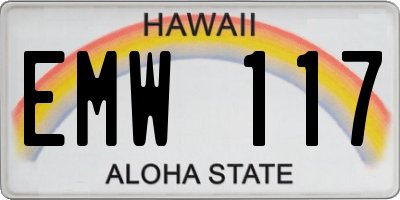 HI license plate EMW117
