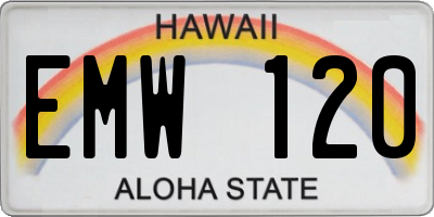 HI license plate EMW120