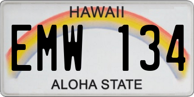 HI license plate EMW134
