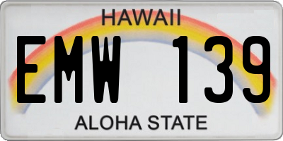 HI license plate EMW139