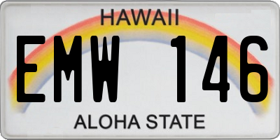 HI license plate EMW146