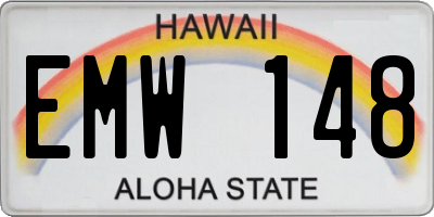 HI license plate EMW148