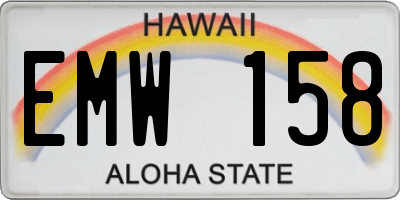 HI license plate EMW158