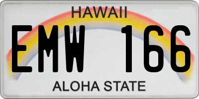 HI license plate EMW166