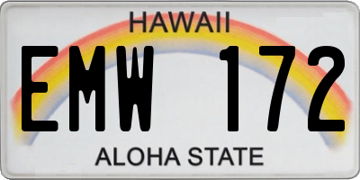 HI license plate EMW172