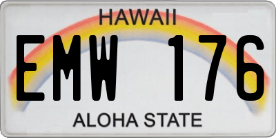HI license plate EMW176