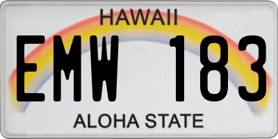 HI license plate EMW183
