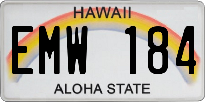 HI license plate EMW184