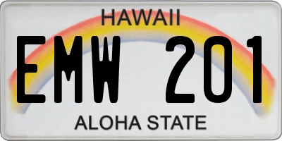 HI license plate EMW201