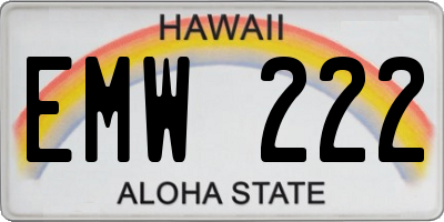 HI license plate EMW222