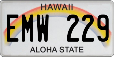 HI license plate EMW229