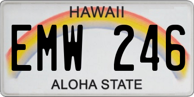 HI license plate EMW246
