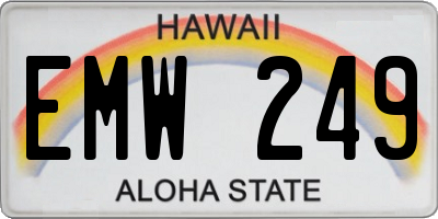 HI license plate EMW249