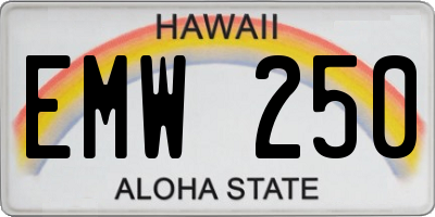 HI license plate EMW250