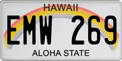 HI license plate EMW269