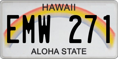 HI license plate EMW271