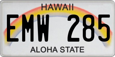 HI license plate EMW285