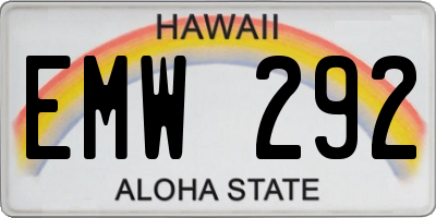 HI license plate EMW292