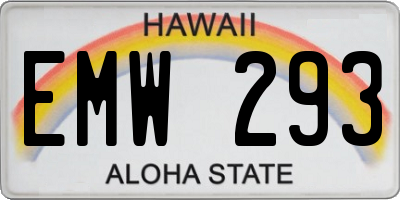 HI license plate EMW293