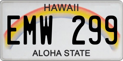 HI license plate EMW299