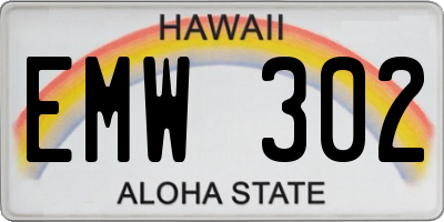 HI license plate EMW302
