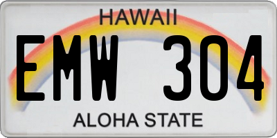 HI license plate EMW304