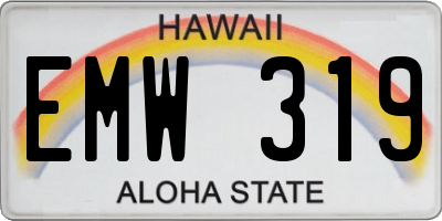 HI license plate EMW319