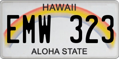 HI license plate EMW323