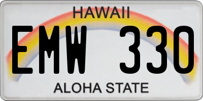 HI license plate EMW330