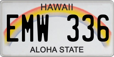 HI license plate EMW336