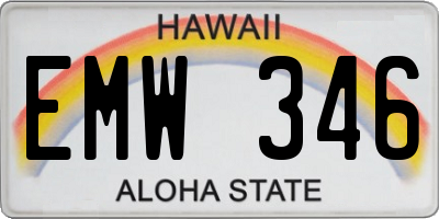 HI license plate EMW346