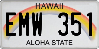HI license plate EMW351