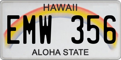 HI license plate EMW356