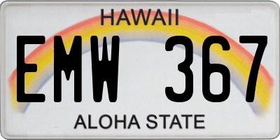 HI license plate EMW367