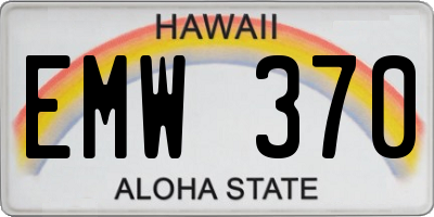 HI license plate EMW370