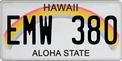 HI license plate EMW380
