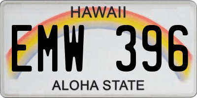 HI license plate EMW396
