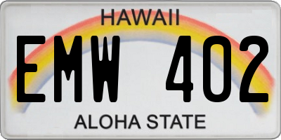 HI license plate EMW402